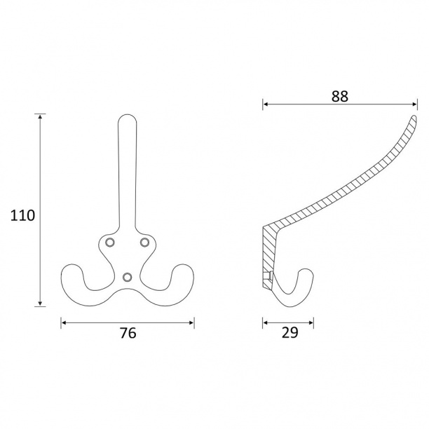 Крючок мебельный JET 587 черный никель от магазина ЛесКонПром.ру