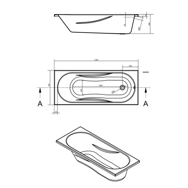 Акриловая ванна MITO Red 170х70х39 см от магазина ЛесКонПром.ру