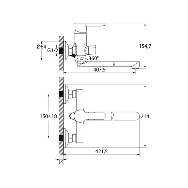Смеситель для ванны IDDIS Sena с длинным изливом от магазина ЛесКонПром.ру