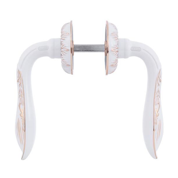 Дверные ручки A-409WPB белый/золото от магазина ЛесКонПром.ру