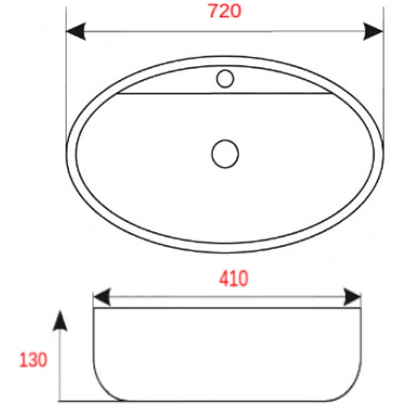 Раковина-чаша Mira 72 MR-7241 Белая от магазина ЛесКонПром.ру