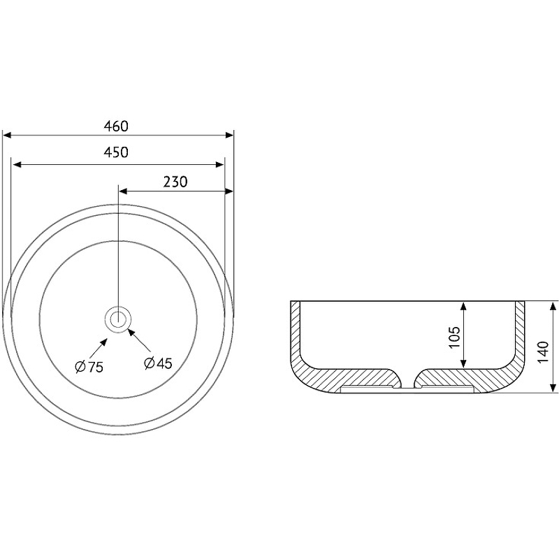 Раковина-чаша Abber Bequem 46 AC2100 Белая от магазина ЛесКонПром.ру