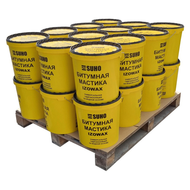 Мастика битумная SUHO IZOWAX гидроизоляционная 20 кг от магазина ЛесКонПром.ру