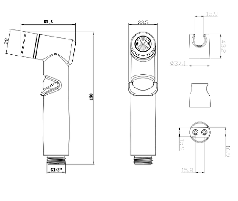 Гигиенический душ Lemark LM8088GM Графит от магазина ЛесКонПром.ру