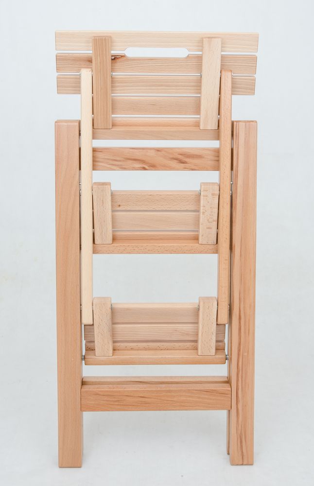 Стремянка-табурет деревянная с широкими ступенями Hoz-Block Микки 3 ступени Белая (арт. СДМТ-3Б) от магазина ЛесКонПром.ру