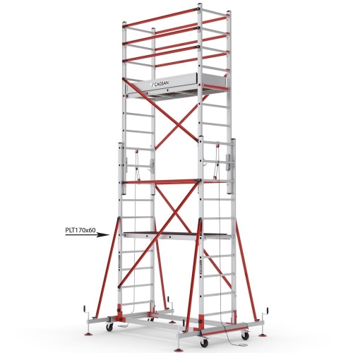 Телескопическая вышка-тура TeleSafe XLN Premium Cagsan из двух модулей 2Х10 Ступенчатая со стабилизаторами (арт.S005_XLN_PR) от магазина ЛесКонПром.ру