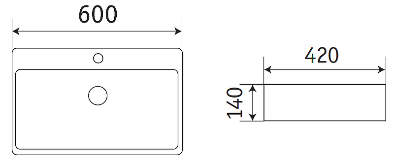 Раковина CeramaLux 60 8145MB Черная матовая от магазина ЛесКонПром.ру
