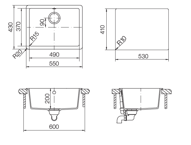 Кухонная мойка SOHO 60 CRISTADUR 700501 от магазина ЛесКонПром.ру