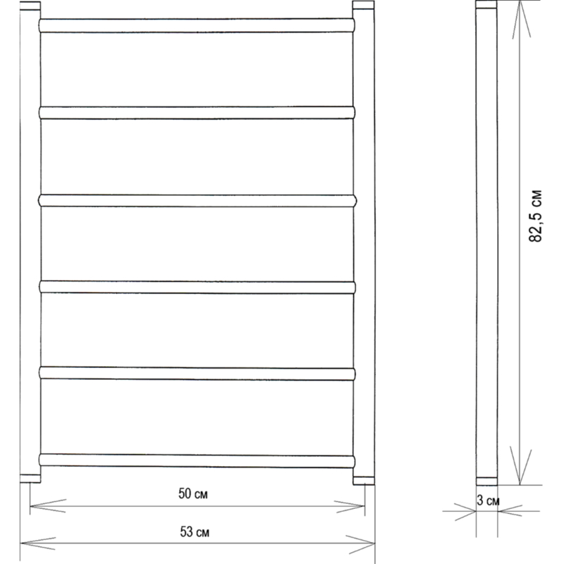 Водяной полотенцесушитель EWRIKA Сафо P 80х50 Белый от магазина ЛесКонПром.ру