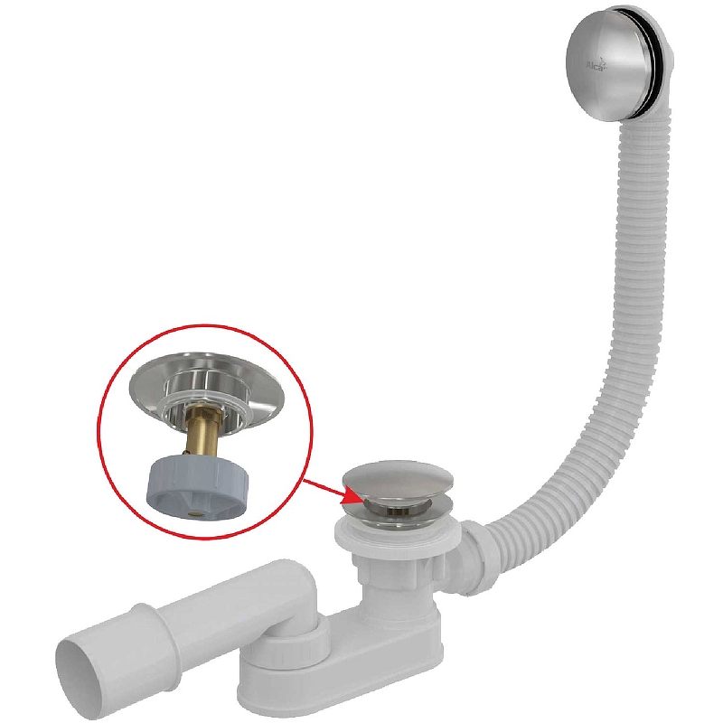 Слив-перелив Alcaplast A507CKM Click-Clack Хром от магазина ЛесКонПром.ру