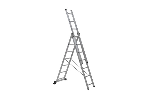 Алюминиевая трехсекционная лестница SCALA 3*7  арт. SC 3007 от магазина ЛесКонПром.ру