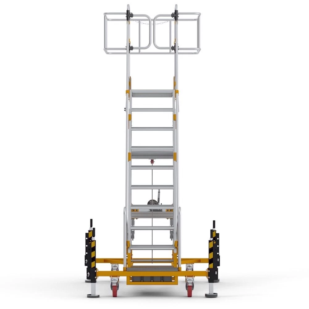 Алюминиевая промышленная платформа 8 ступеней CAGSAN односторонняя с регулировкой по высоте (арт.YP250) от магазина ЛесКонПром.ру