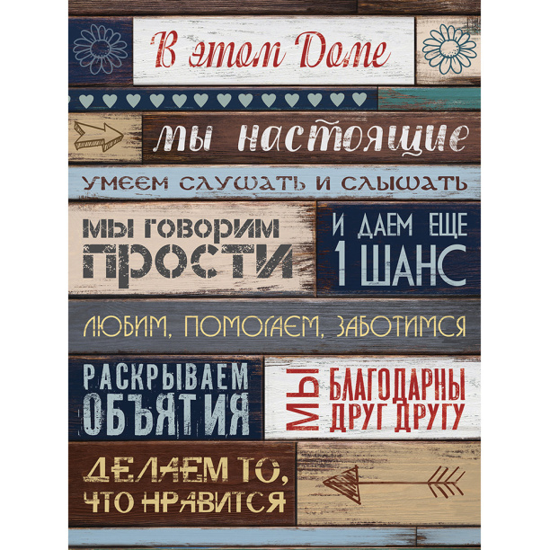 Канвас Правила дома 30х40 см от магазина ЛесКонПром.ру