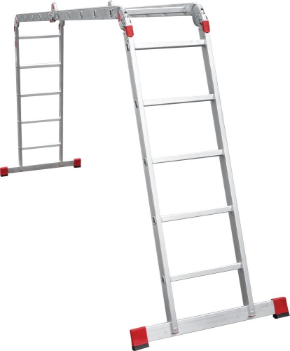 Алюминиевая четырехсекционная профессиональная анодированная  лестница-трансформер 400 мм NV3320 А НОВАЯ ВЫСОТА 4Х5 арт.3320405А от магазина ЛесКонПром.ру