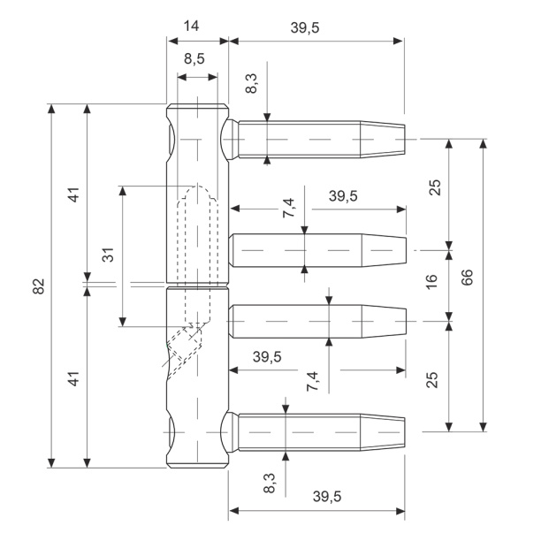 Петля ввертная Apecs 3D-14 регулируемая от магазина ЛесКонПром.ру