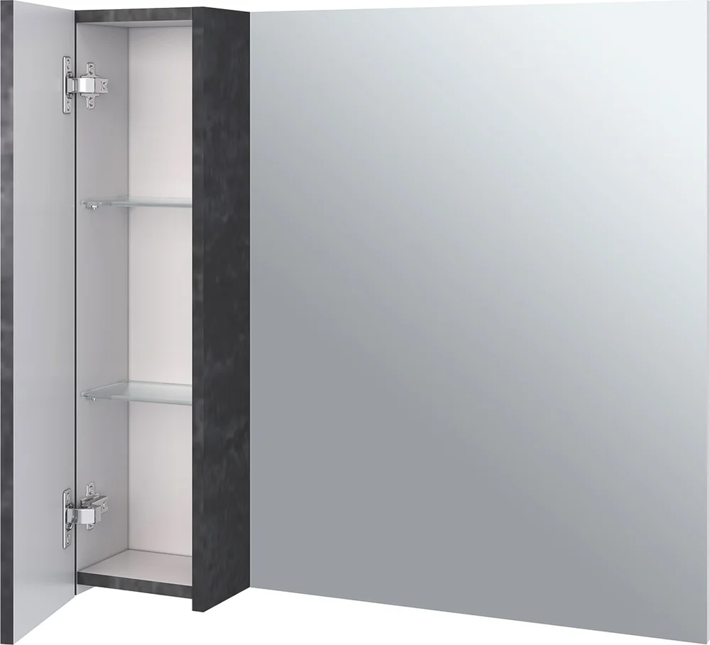 Зеркало Emmy Стоун 80 L, серый бетон от магазина ЛесКонПром.ру