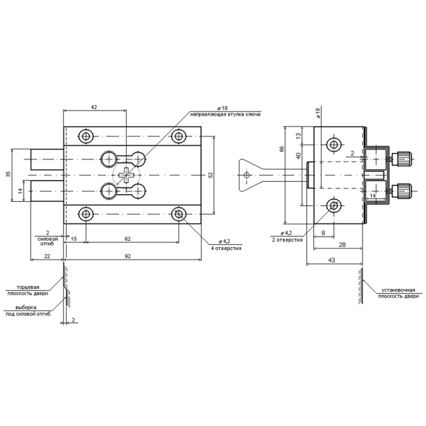 Замок накладной гаражный КОМАЗ от магазина ЛесКонПром.ру