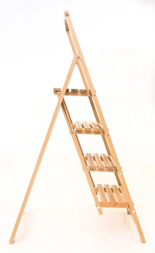 Стремянка деревянная с широкими ступенями Hoz-Block Микки 4 ступени Светлая (арт. СДМ-4С) от магазина ЛесКонПром.ру