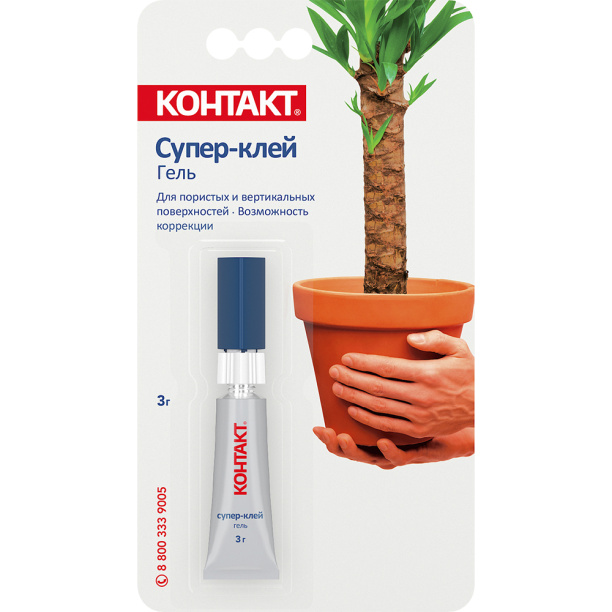 Супер-клей КОНТАКТ гель 3 г от магазина ЛесКонПром.ру