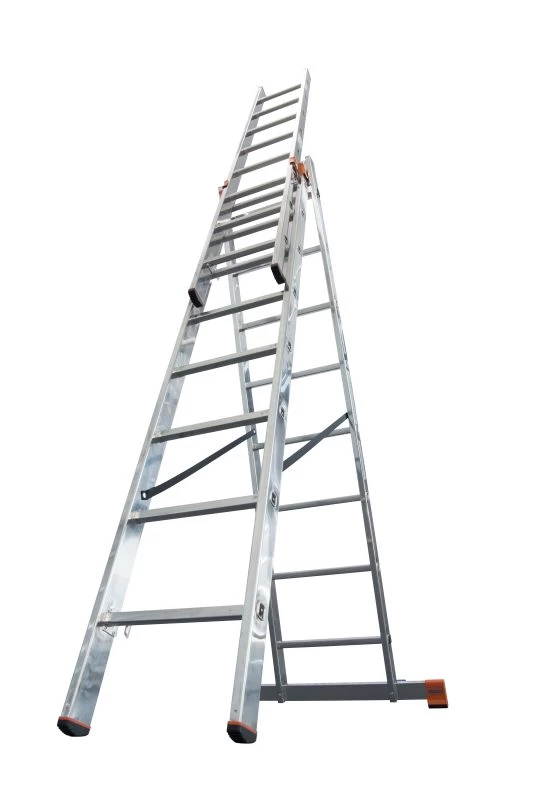 Лестница алюминиевая трехсекционая KRAUSE TRIBILO 3х8 от магазина ЛесКонПром.ру