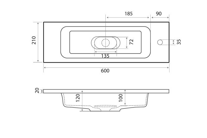 Раковина встраиваемая сверху Modul 80542950 от магазина ЛесКонПром.ру