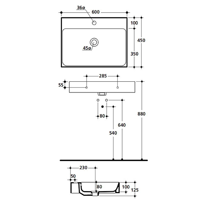 Раковина Kerasan Cento 60 353101*1 Белая от магазина ЛесКонПром.ру