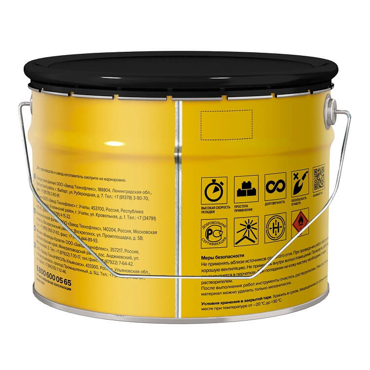 Мастика битумная холодная ТЕХНОНИКОЛЬ AquaMast для фундамента, 3кг от магазина ЛесКонПром.ру