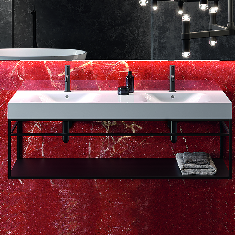 Раковина Kerasan Cento 140 353601*1 двойная Белая от магазина ЛесКонПром.ру