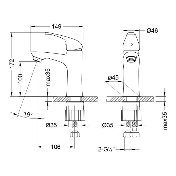 Смеситель для раковины LEMARK Agata хром от магазина ЛесКонПром.ру