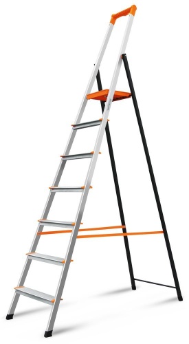 Стремянка алюминиевая анодированная Эйфель 7 ступеней (арт. Фаворит-Профи 107) от магазина ЛесКонПром.ру