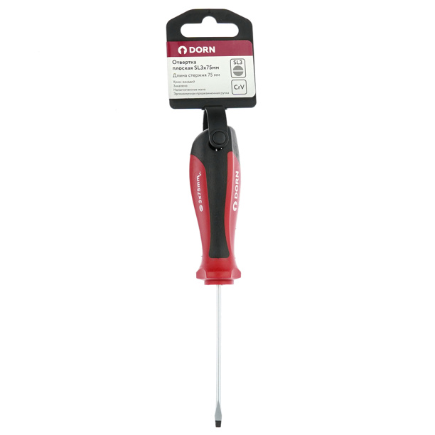 Отвертка плоская DORN SL3х75 мм от магазина ЛесКонПром.ру