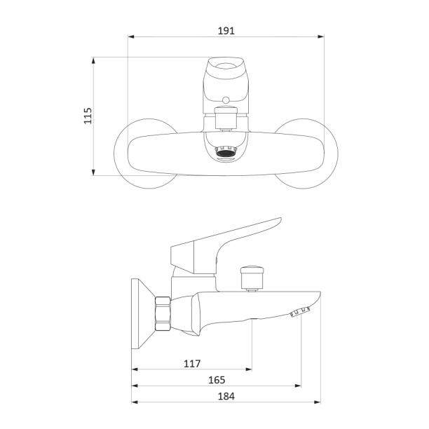 Смеситель для ванны Damixa Origin Bit черный от магазина ЛесКонПром.ру
