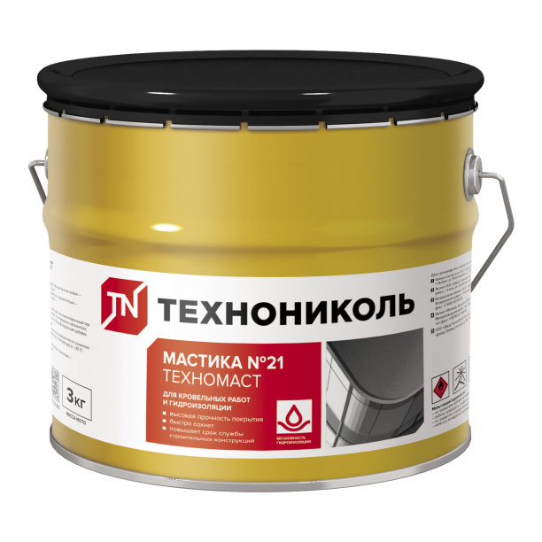 Мастика битумная кровельная ТЕХНОНИКОЛЬ №21 Техномаст 3 кг от магазина ЛесКонПром.ру