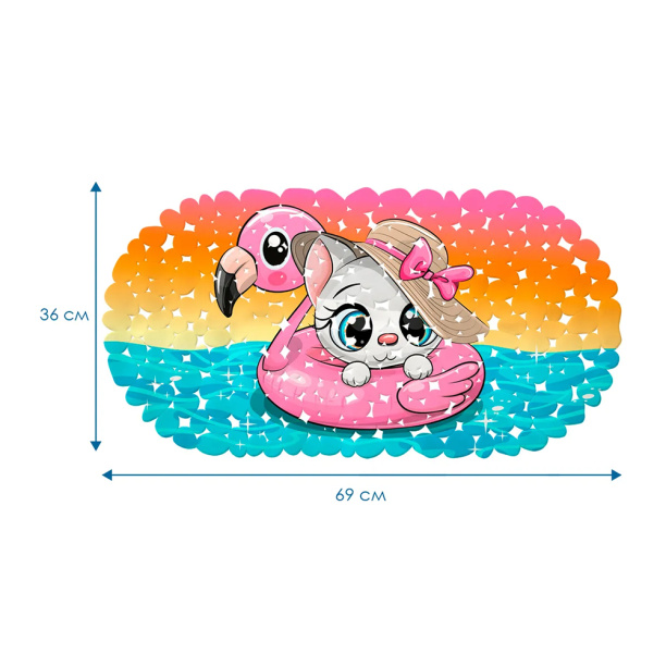 Коврик ВИЛИНА Котенок на круге 39х69 см антискользящий от магазина ЛесКонПром.ру