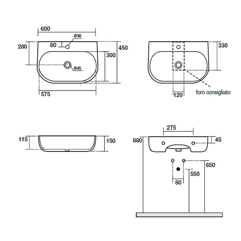 Раковина Kerasan Nolita 60 534131*1 Черная матовая от магазина ЛесКонПром.ру