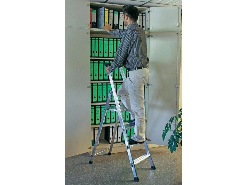 Стремянка алюминиевая Krause Solido 5 ступеней (арт. 126641) от магазина ЛесКонПром.ру