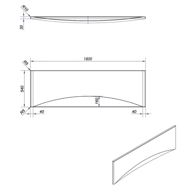 Панель для ванны Cersanit Zen 180 см от магазина ЛесКонПром.ру