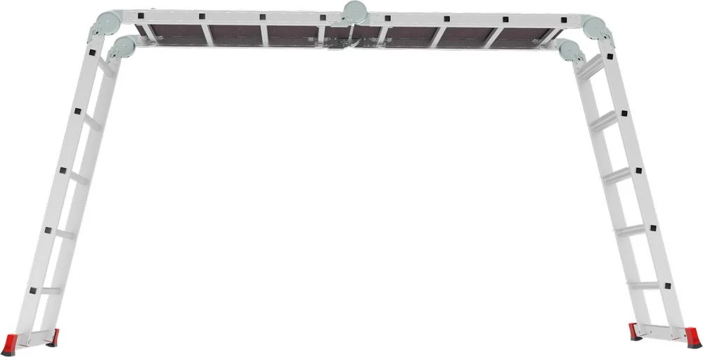 Профессиональная алюминиевая лестница-трансформер с развальцованными ступенями и помостом, ширина 650 мм NV3335 НОВАЯ ВЫСОТА 2Х4+2Х5 арт.3335245 от магазина ЛесКонПром.ру