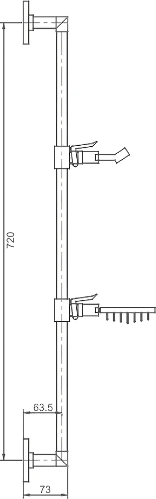 Душевая штанга Haiba HB8008 от магазина ЛесКонПром.ру