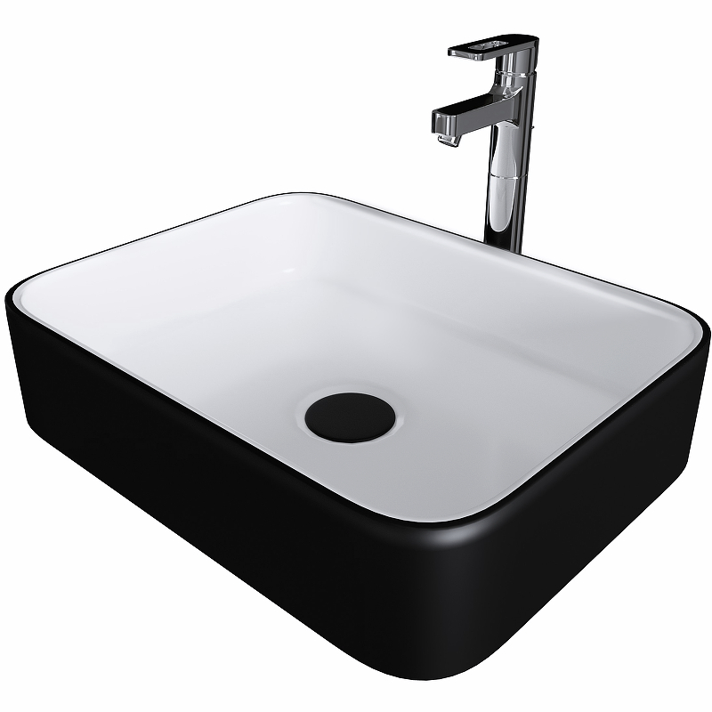 Раковина-чаша Grossman 50 GR-4043BW Белая Черная от магазина ЛесКонПром.ру