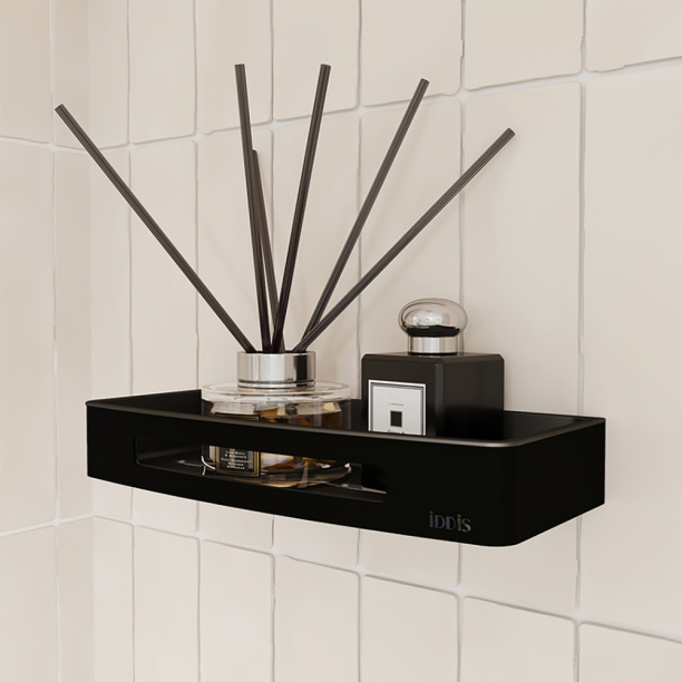 Полка IDDIS прямая с пластиковой вставкой черная от магазина ЛесКонПром.ру