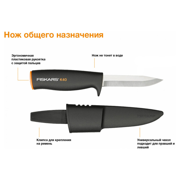 Нож FISKARS К40 22,5 см от магазина ЛесКонПром.ру