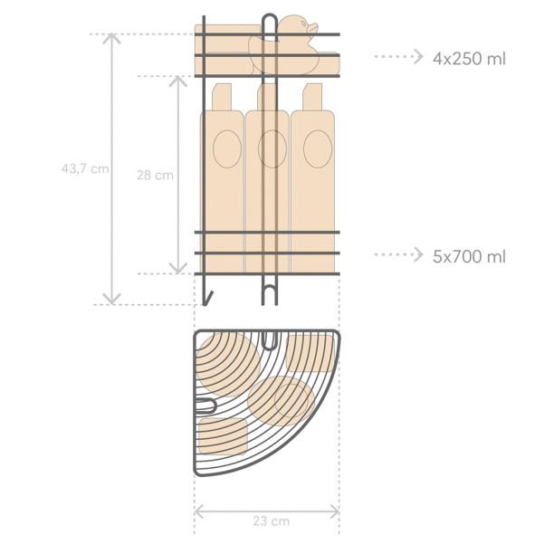 Полка сетчатая ЧМЗ Стамбул 2-ярусная угловая от магазина ЛесКонПром.ру