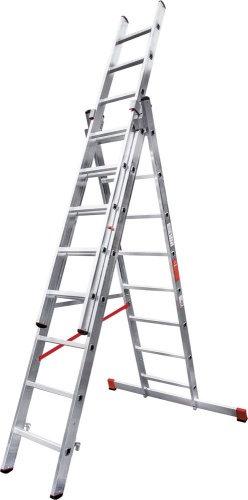 Лестница алюминиевая трехсекционная профессиональная Новая Высота 3x8 арт. 3230308 от магазина ЛесКонПром.ру