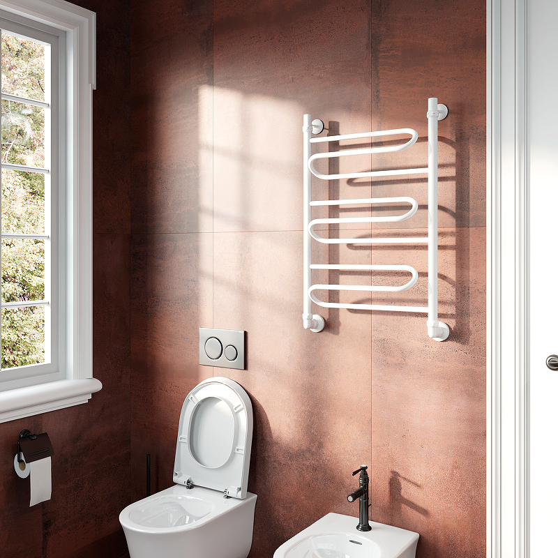 Водяной полотенцесушитель EWRIKA Медея W 80х50 Белый от магазина ЛесКонПром.ру