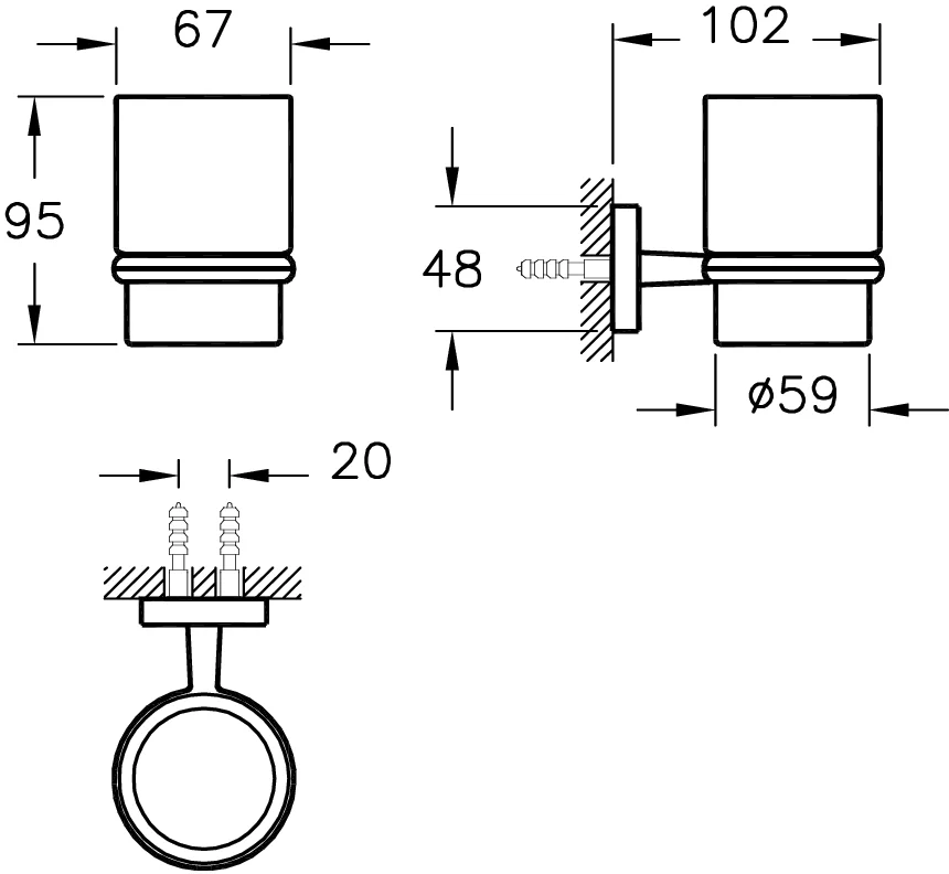 Стакан VitrA Q-Line A44993 от магазина ЛесКонПром.ру