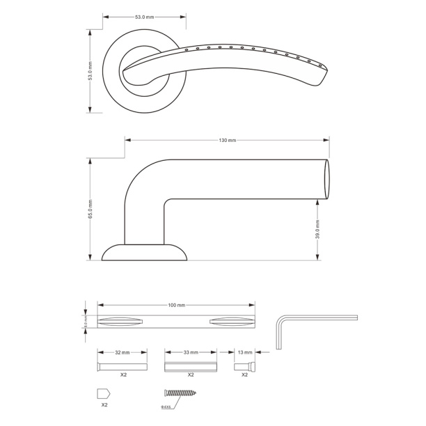 Ручки дверные NEODECO А59002 бронза от магазина ЛесКонПром.ру
