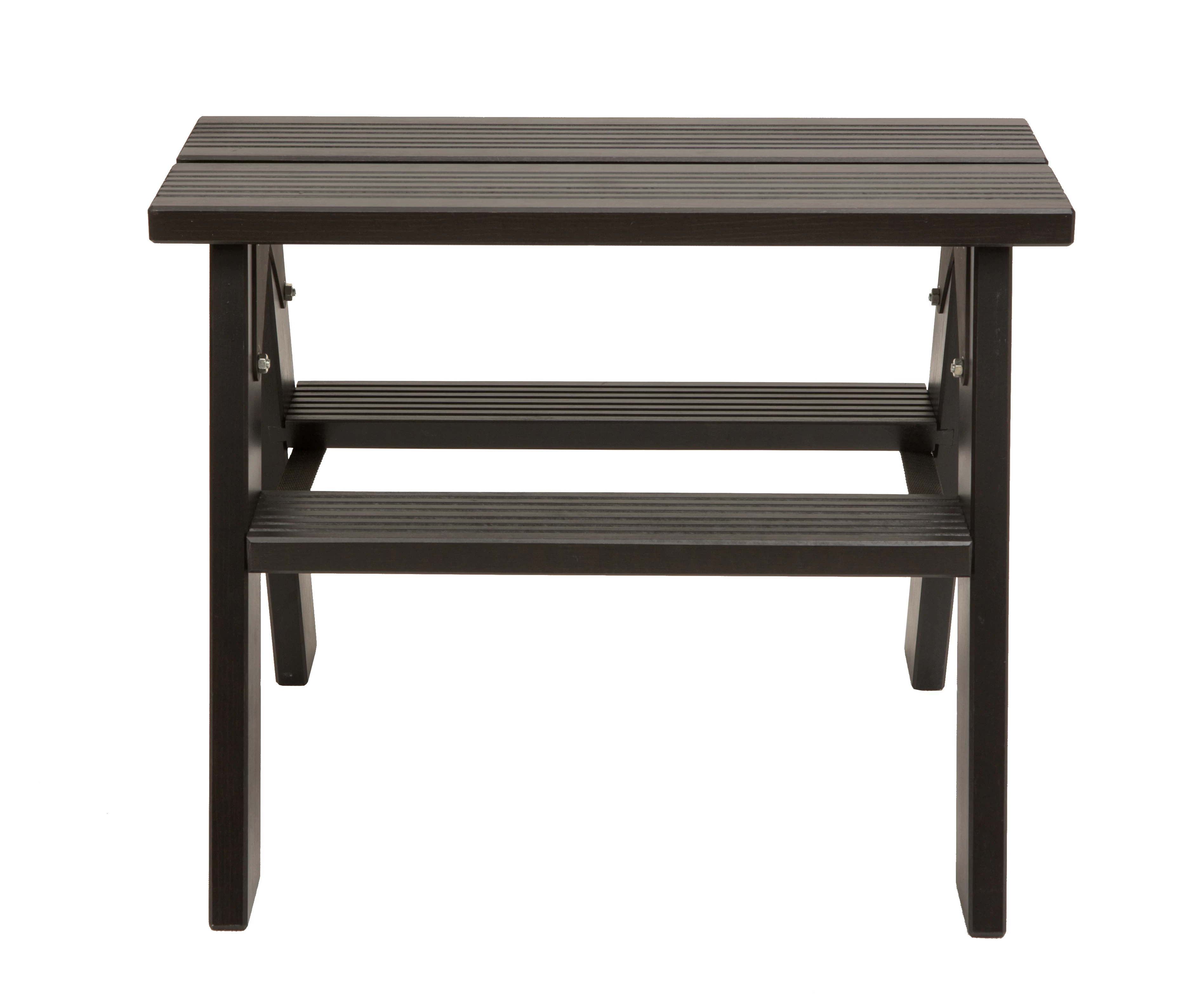 Стремянка двухсторонняя деревянная Hoz-Block Марк 2 ступени Черная (арт. ДДС-2Ч) от магазина ЛесКонПром.ру