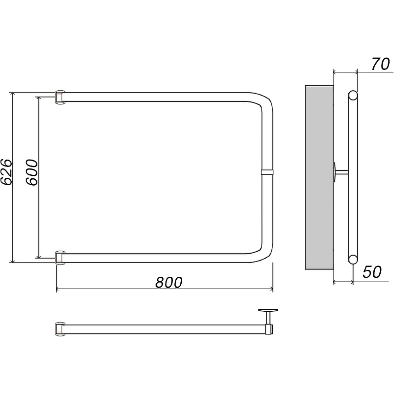 Водяной полотенцесушитель Grota Modesto 60х80 Хром от магазина ЛесКонПром.ру