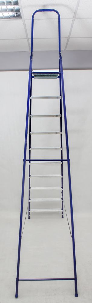 Стремянка стальная окрашенная с алюминиевыми ступенями АЛЮМЕТ 10 ступеней (арт. М8410) от магазина ЛесКонПром.ру